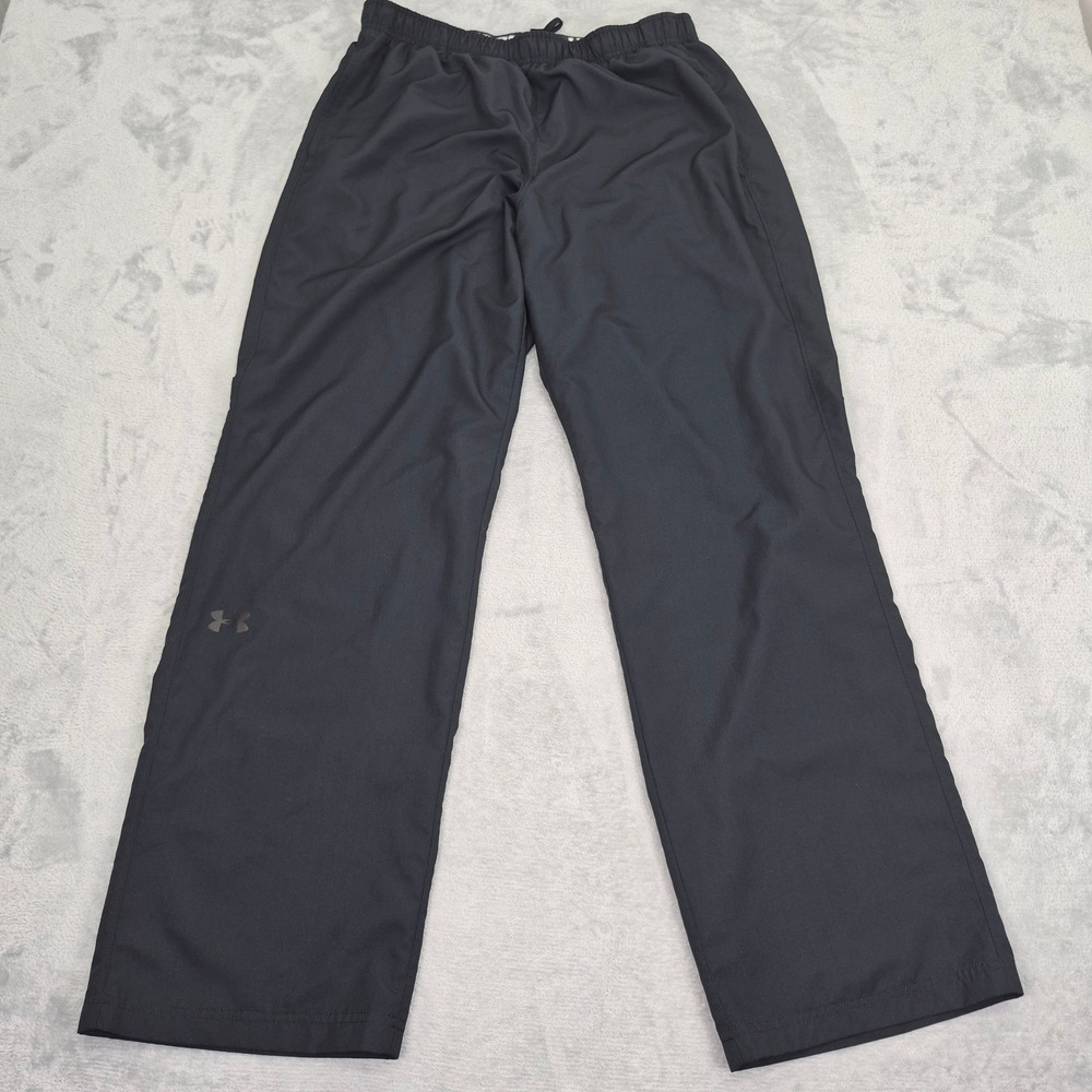 Under Armour Mens M Black Relaxed Fit Athletic Mesh Lined Training Pants 1267145